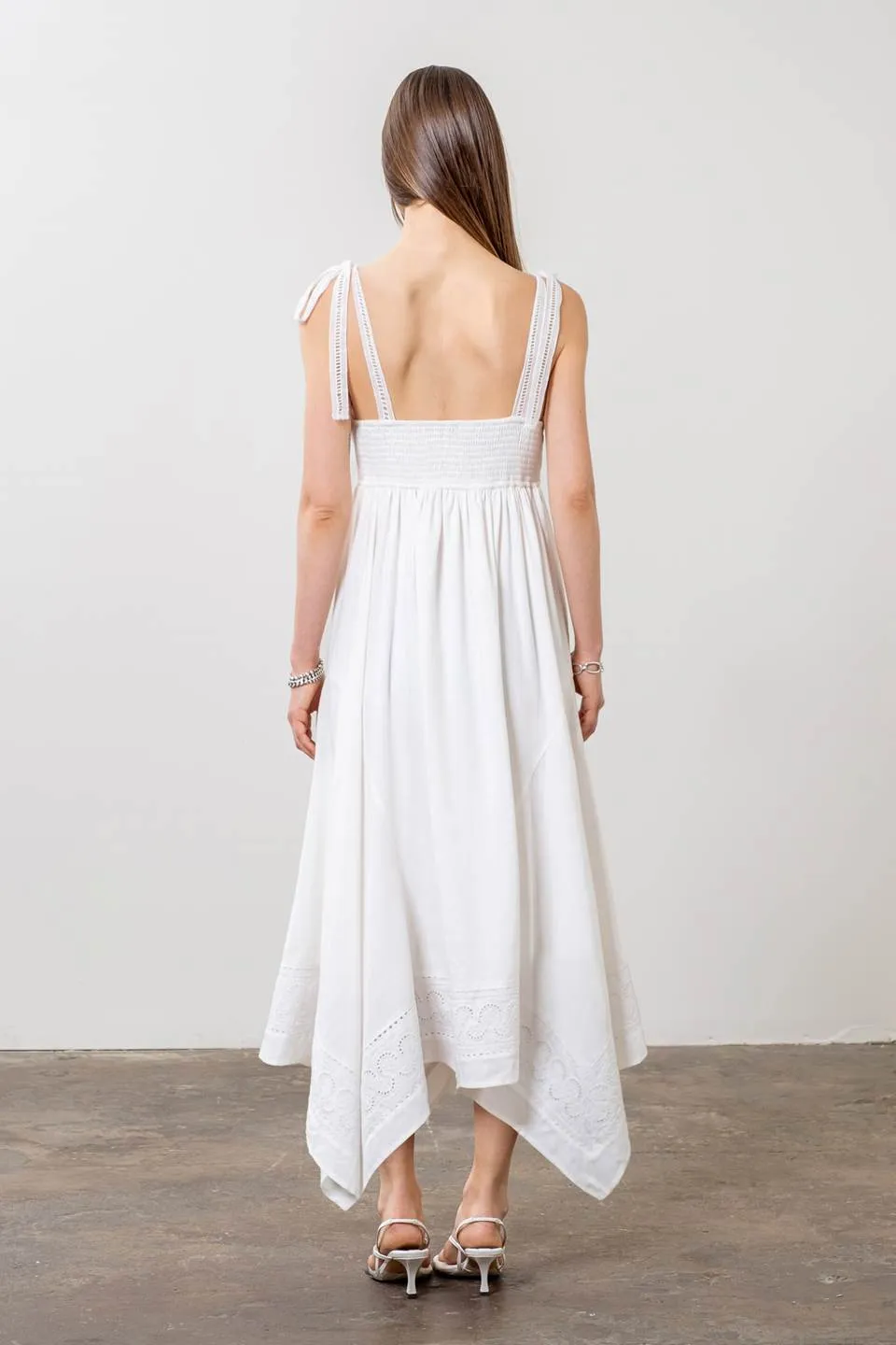 SLEEVELESS HANDKERCHIEF EMBROIDERED MIDI DRESS sold by Blu Pepper product image thumbnail 2