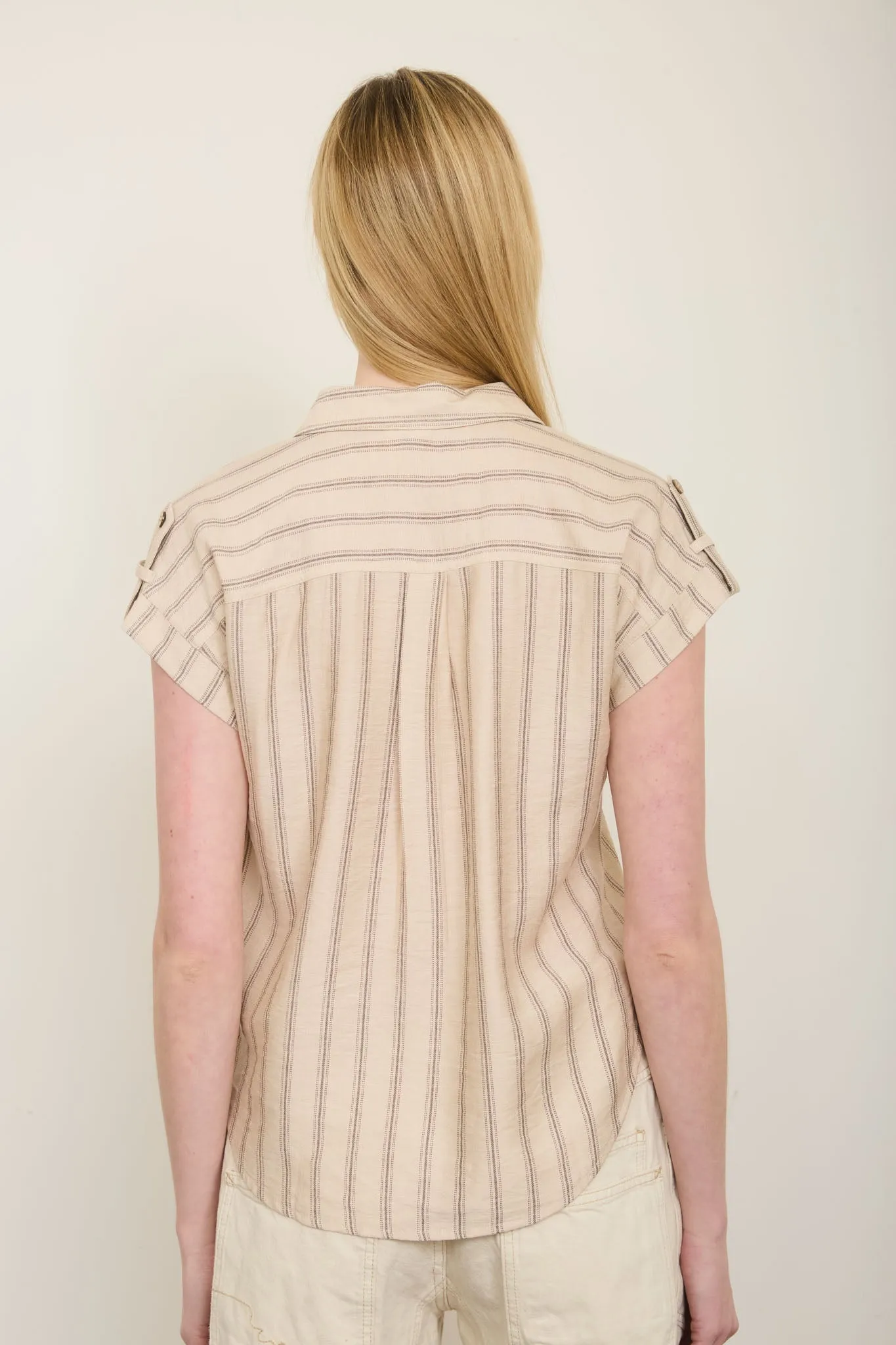 STRIPE TAB DETAIL COLLARED BUTTON DOWN SHIRT sold by Blu Pepper product image thumbnail 2