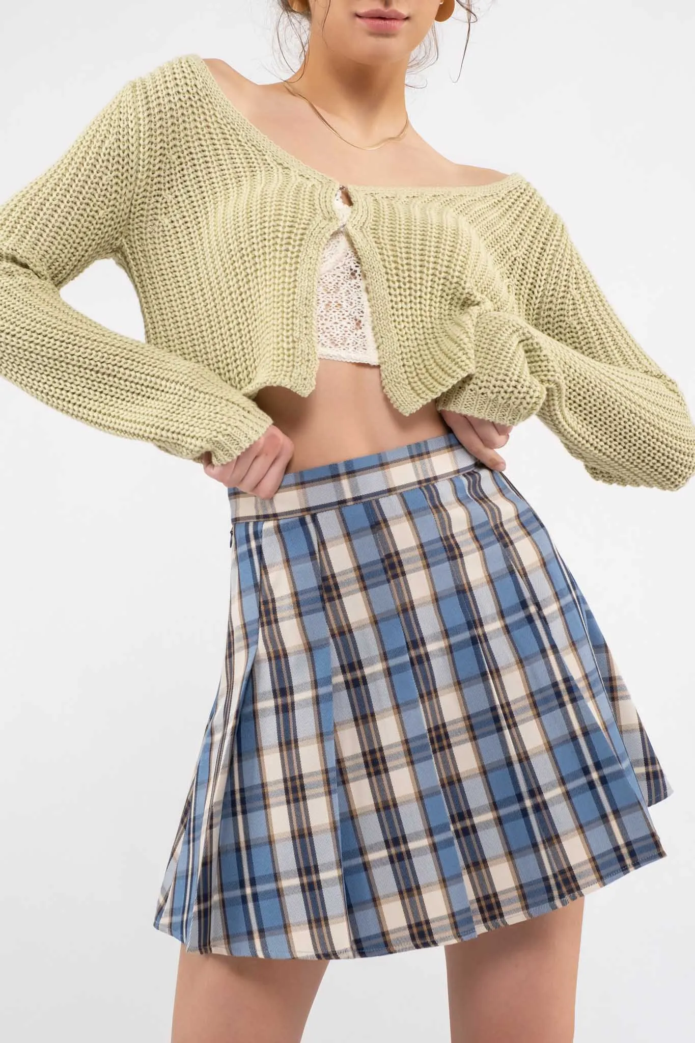 PLAID MINI SKIRT sold by Blu Pepper