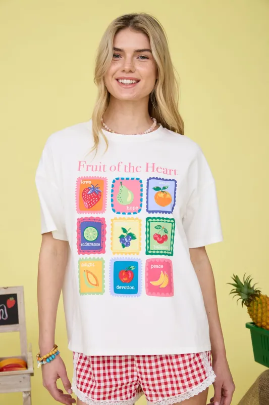 FRUIT OF THE HEART GRAPHIC KNIT T-SHIRT made by J.O.A.