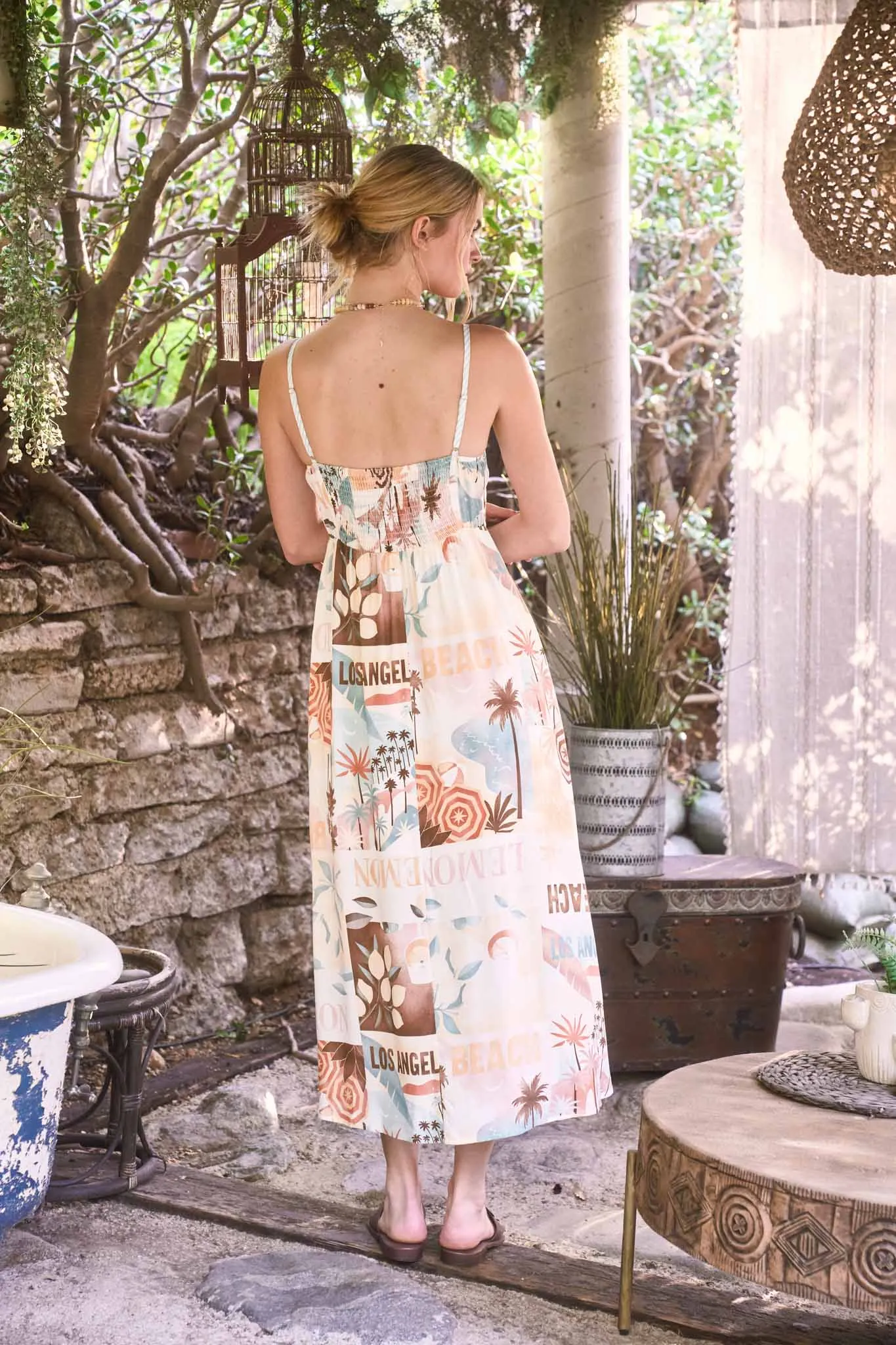 BEACH GRAPHIC CONTRAST BINDING MIDI DRESS sold by Blu Pepper product image thumbnail 5