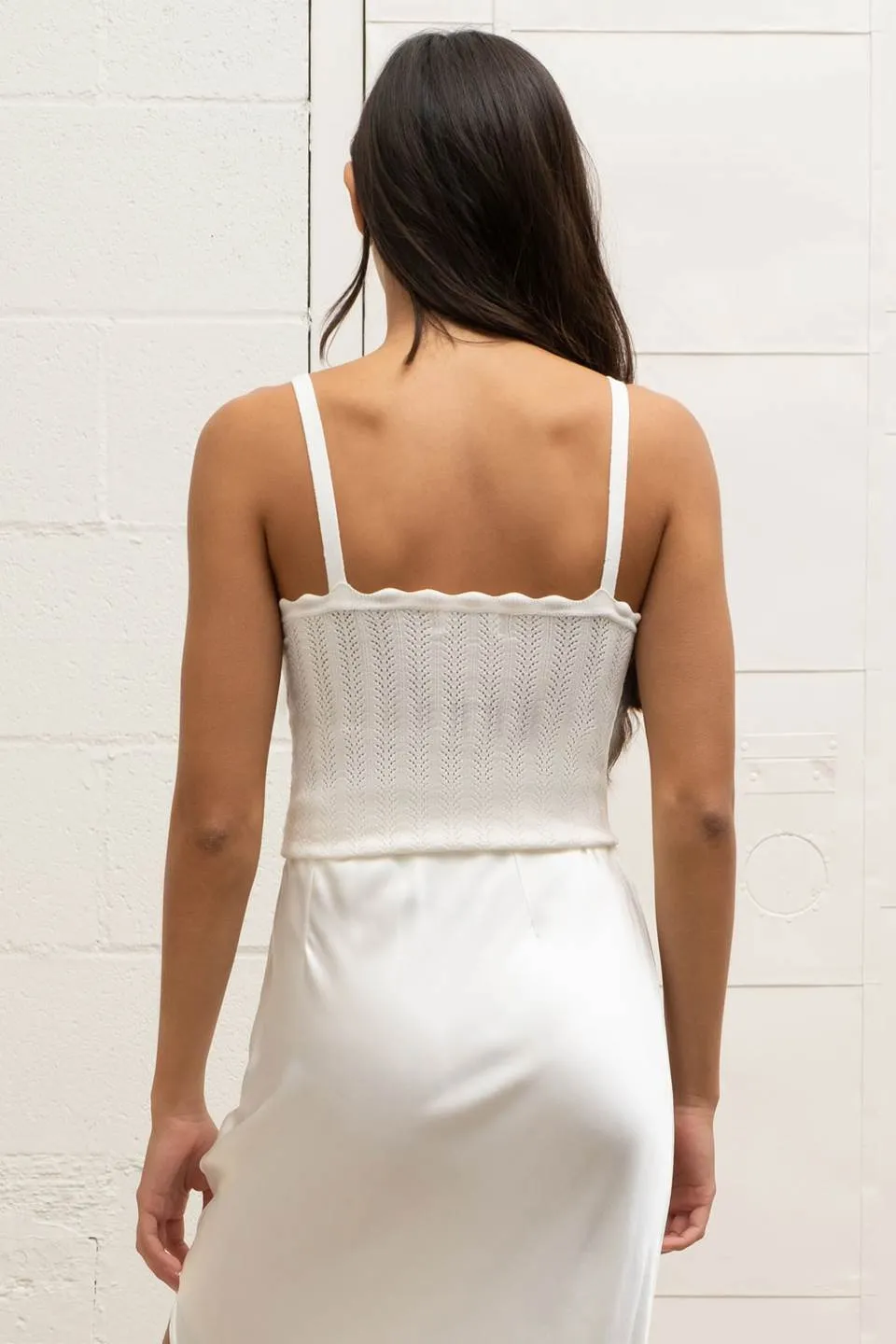 SCALLOP EDGE POINTELLE KNIT CAMI TOP sold by Blu Pepper product image thumbnail 2