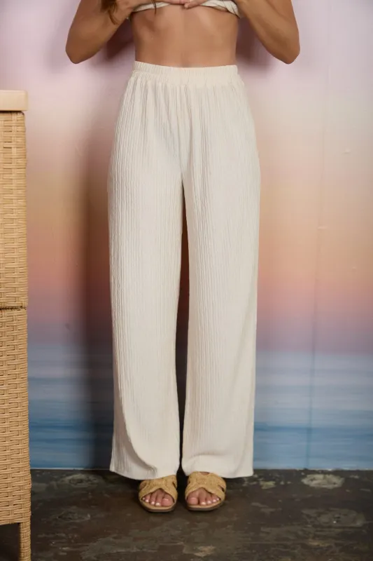 TEXTURED KNIT ELASTIC WAIST LOUNGE PANTS made by mine
