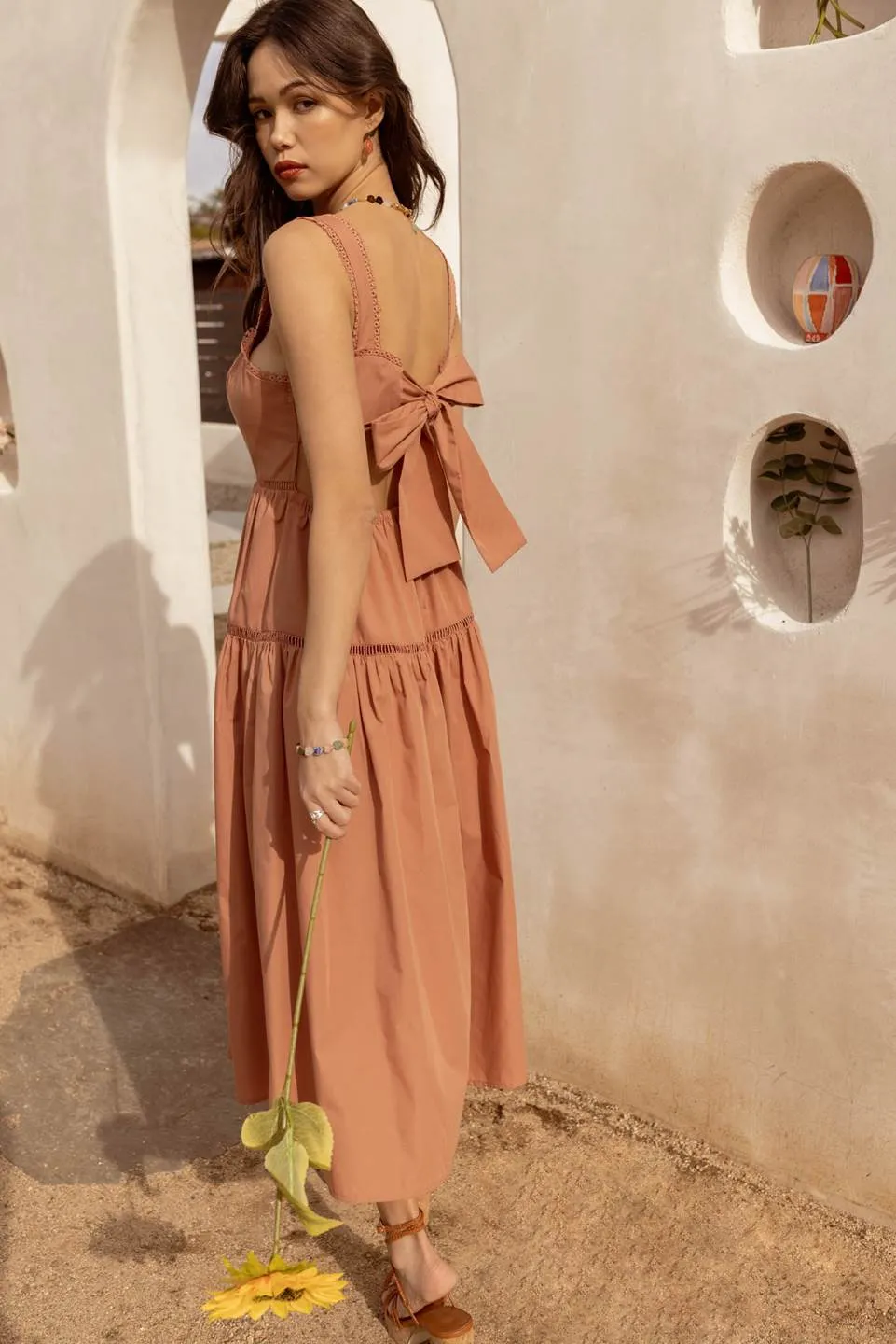 LACE TRIM TIERED DRESS sold by Blu Pepper product image thumbnail 2