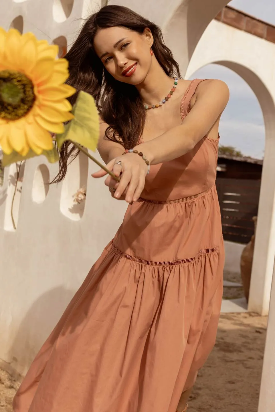 LACE TRIM TIERED DRESS sold by Blu Pepper product image thumbnail 4