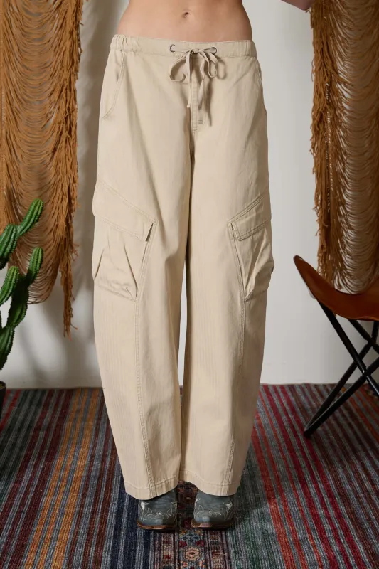 TAPERED WIDE LEG DRAWSTRING CARGO PANTS made by J.O.A.