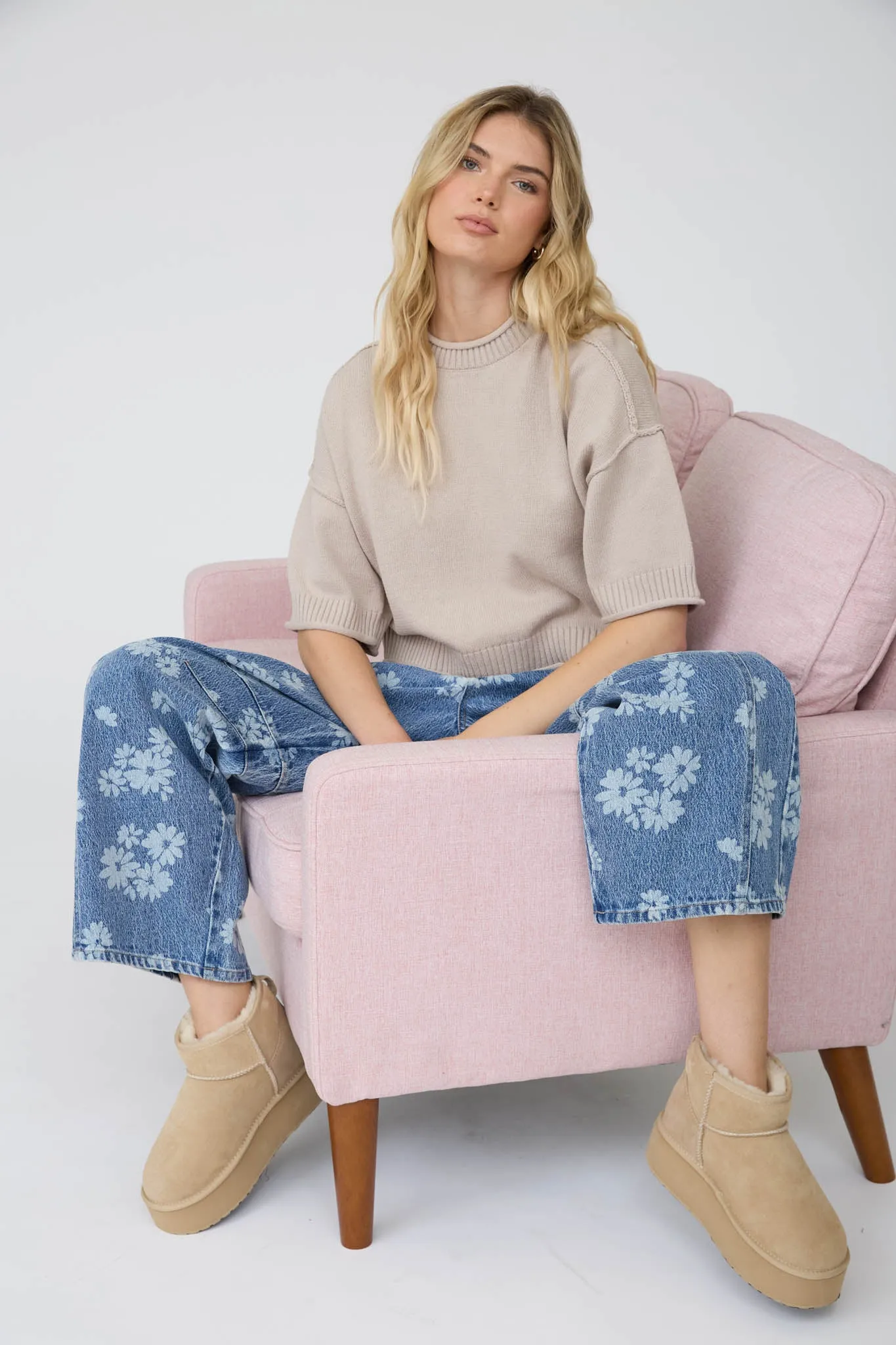 EXPOSED SEAM DROP SHOULDER SHORT SLEEVE PULLOVER sold by Blu Pepper product image thumbnail 5