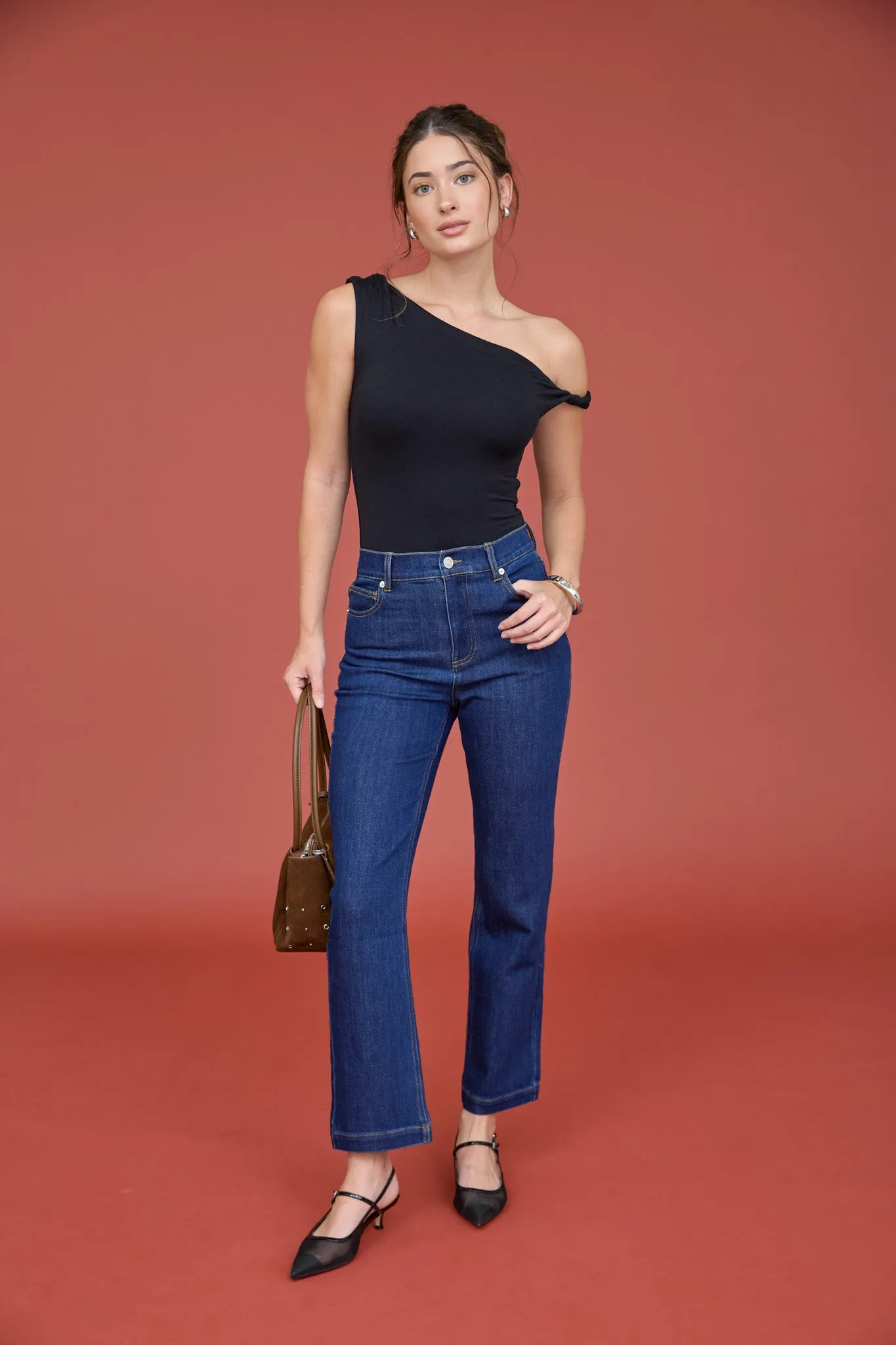HIGH RISE STRAIGHT LEG DENIM JEANS sold by Blu Pepper product image thumbnail 5