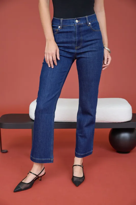 HIGH RISE STRAIGHT LEG DENIM JEANS made by Blu Pepper