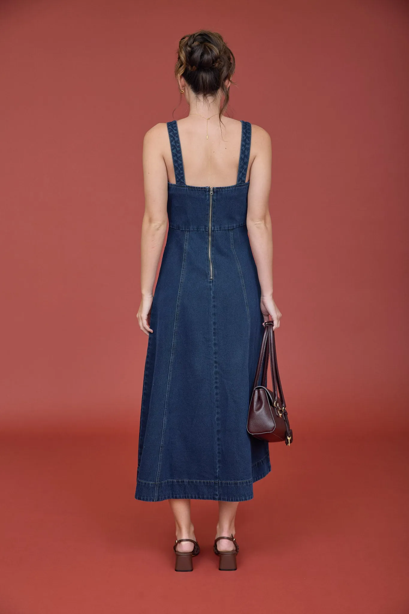SWEETHEART SLEEVELESS DENIM MIDI DRESS sold by Blu Pepper product image thumbnail 2