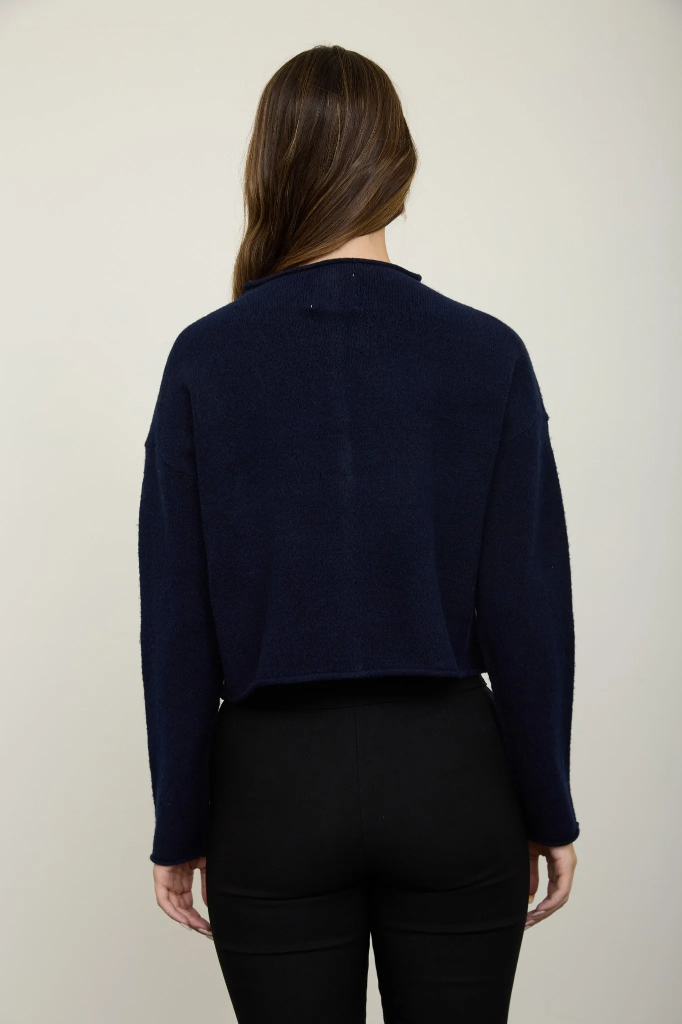 RAW EDGE MOCK NECK BUTTON DOWN CARDIGAN sold by Blu Pepper product image thumbnail 4
