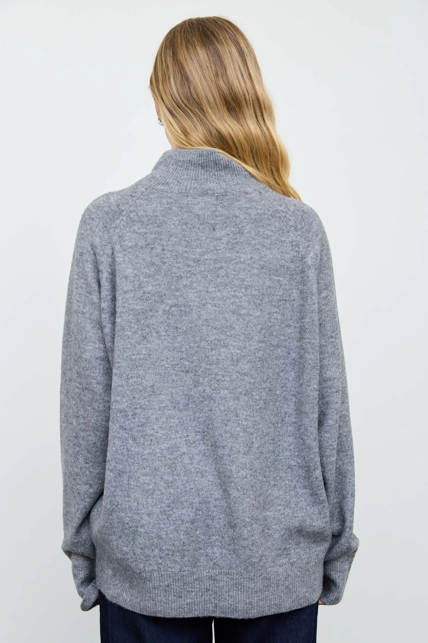 CENTER SEAM MOCK NECK RELAXED PULLOVER SWEATER sold by Blu Pepper product image thumbnail 4