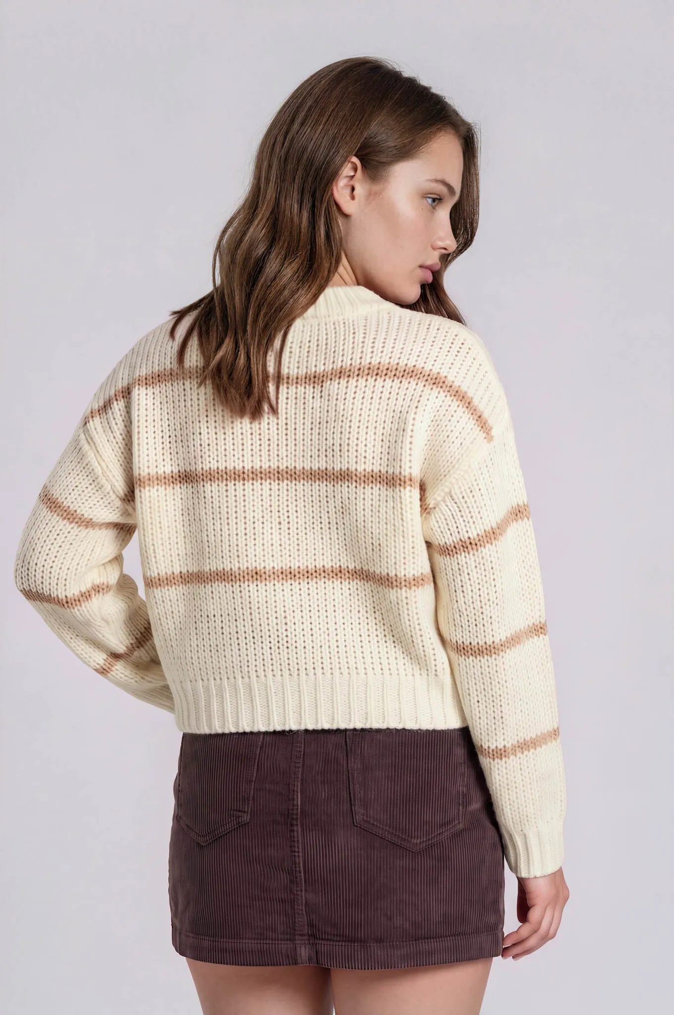 PLUS STRIPE JACQUARD BUTTON DOWN KNIT CARDIGAN sold by Blu Pepper product image thumbnail 2