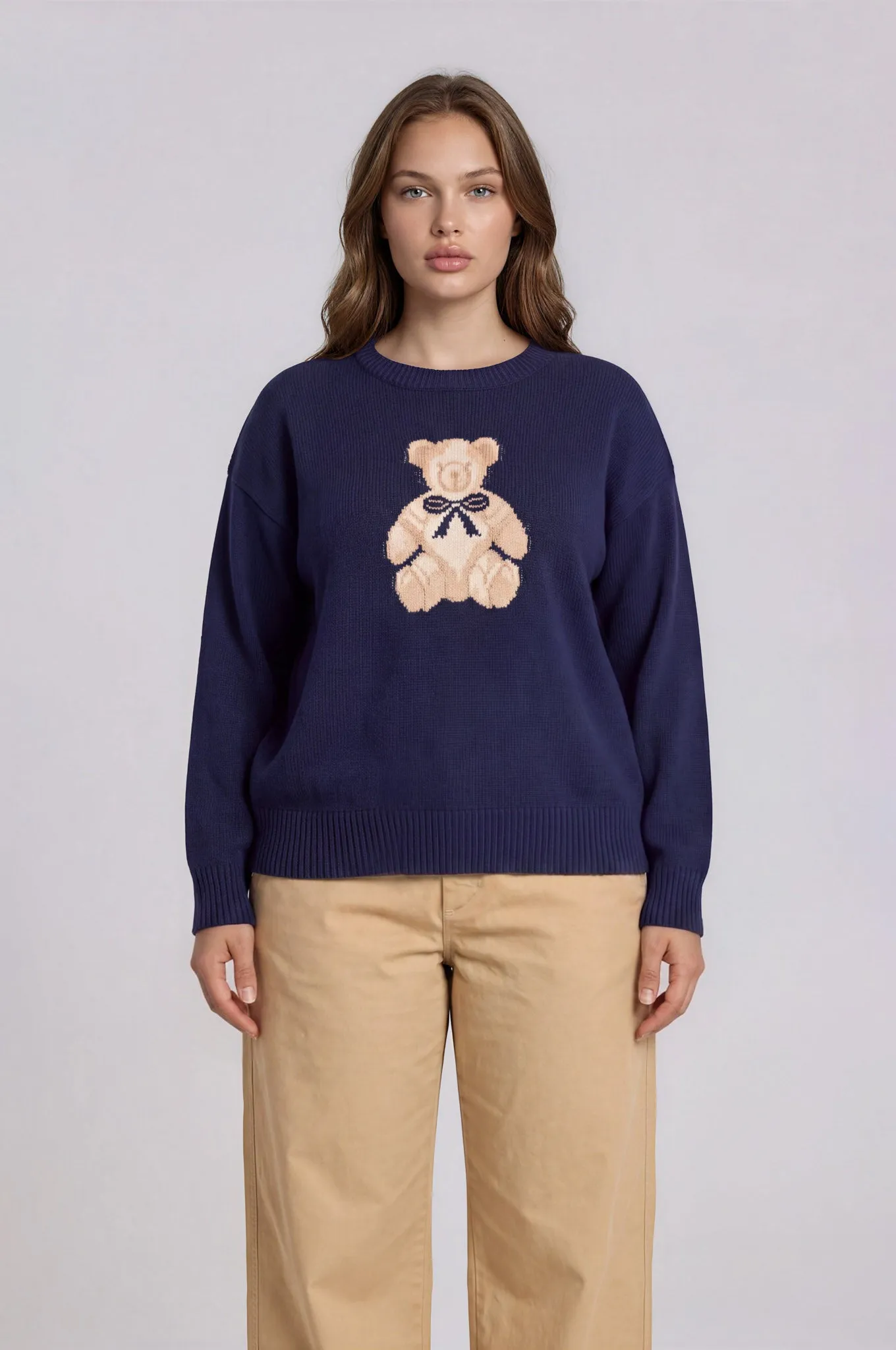 PLUS TEDDY JACQUARD CREW NECK PULLOVER SWEATER sold by Blu Pepper product image thumbnail 5