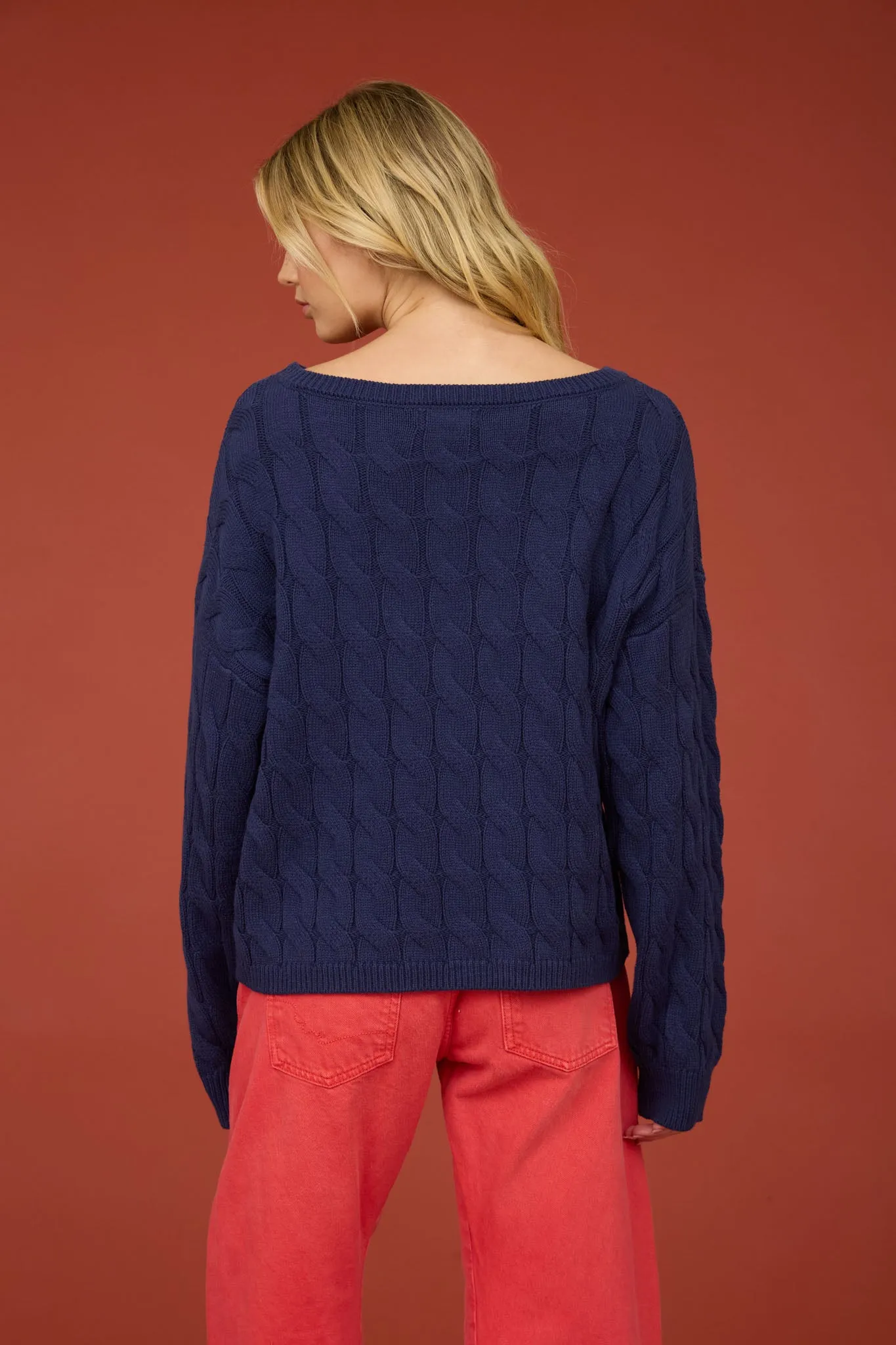 AMERICAN FLAG CABLE KNIT PULLOVER SWEATER sold by Blu Pepper product image thumbnail 2