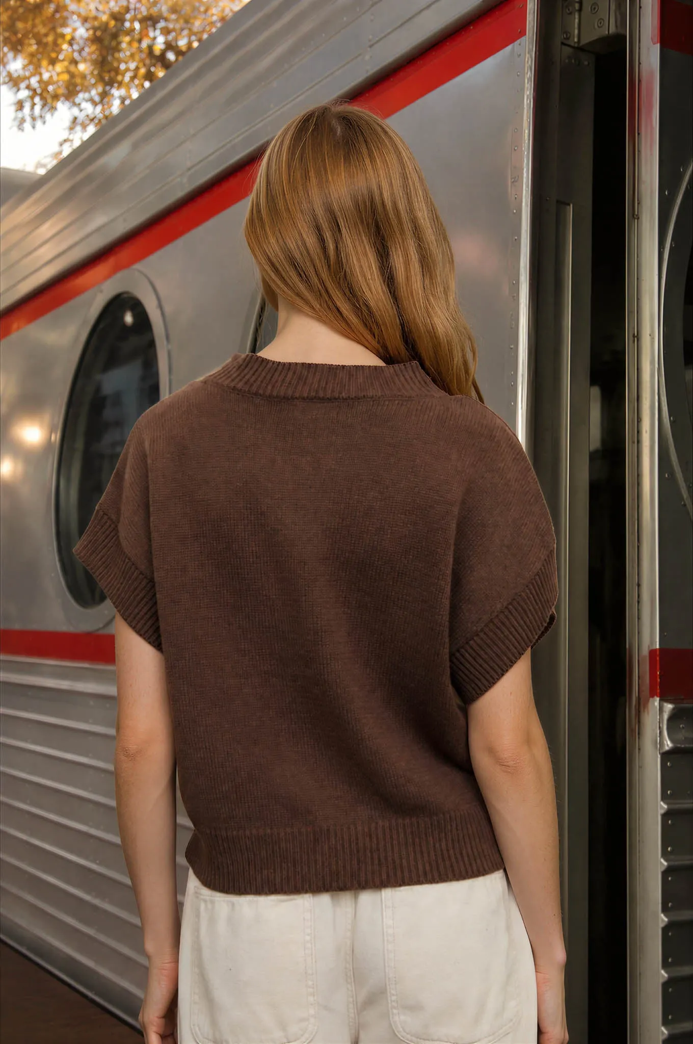 TEDDY BEAR JACQUARD SHORT SLEEVE KNIT SWEATER sold by Blu Pepper product image thumbnail 2