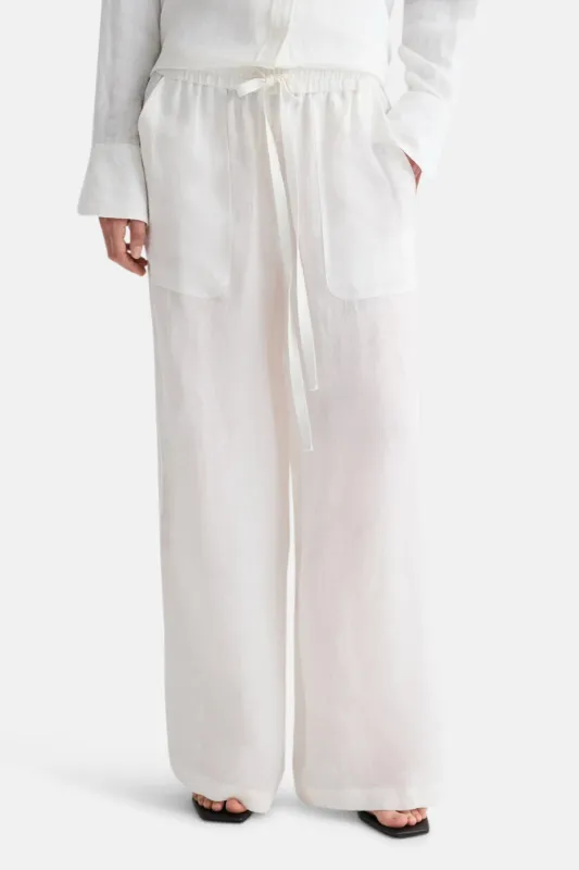 Main St. Pant in Washed Hemp White sold by Blue & Cream
