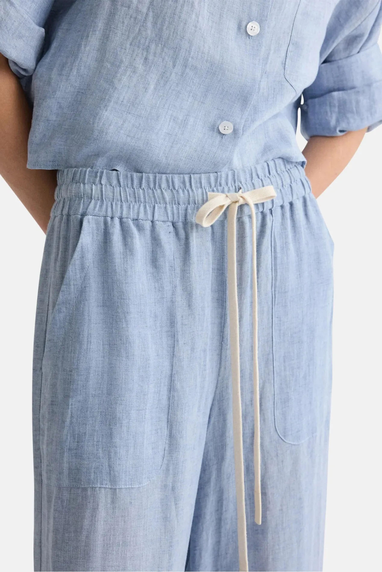 Main St. Pant in Washed Hemp Denim Light Indigo sold by Blue & Cream product image thumbnail 3