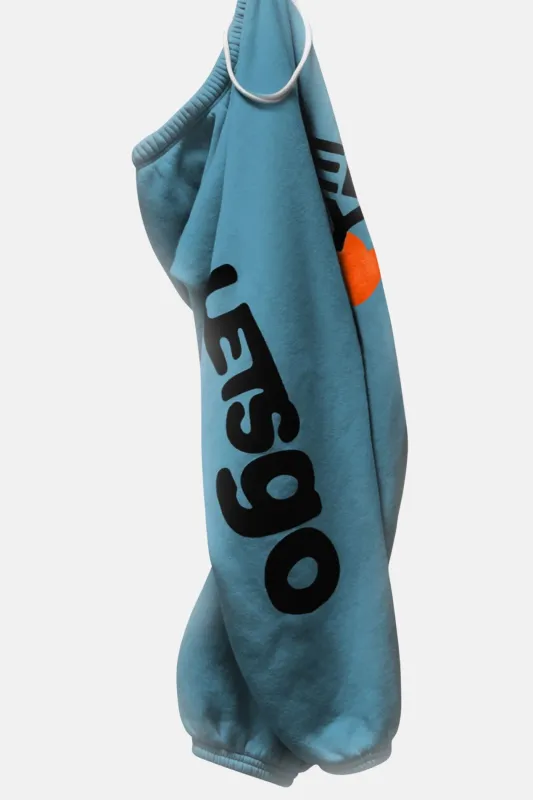 Circa'99 OG LETSGO Oldschool Polyblend Fluff Sweat - Blue Machine sold by Blue & Cream