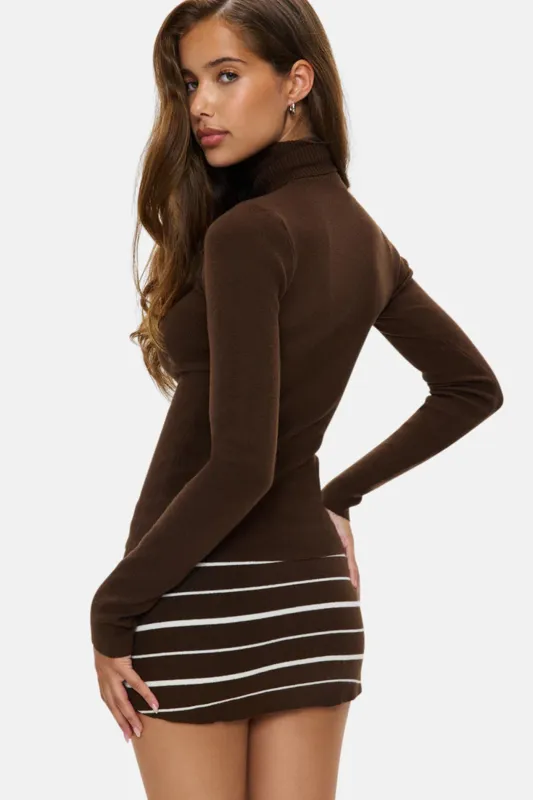 Marialla Knit Mini Skort Amber Stripe sold by Blue & Cream