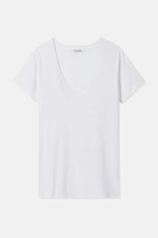 Carol V-Neck Tee White sold by Blue & Cream