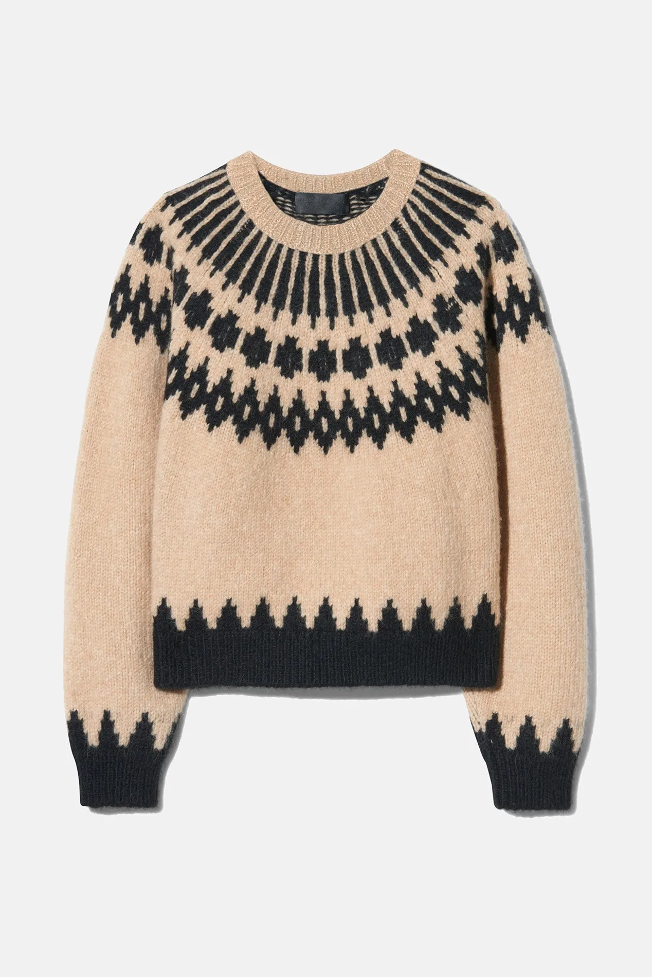 Alena Sweater Light Camel Fair Isle sold by Blue & Cream