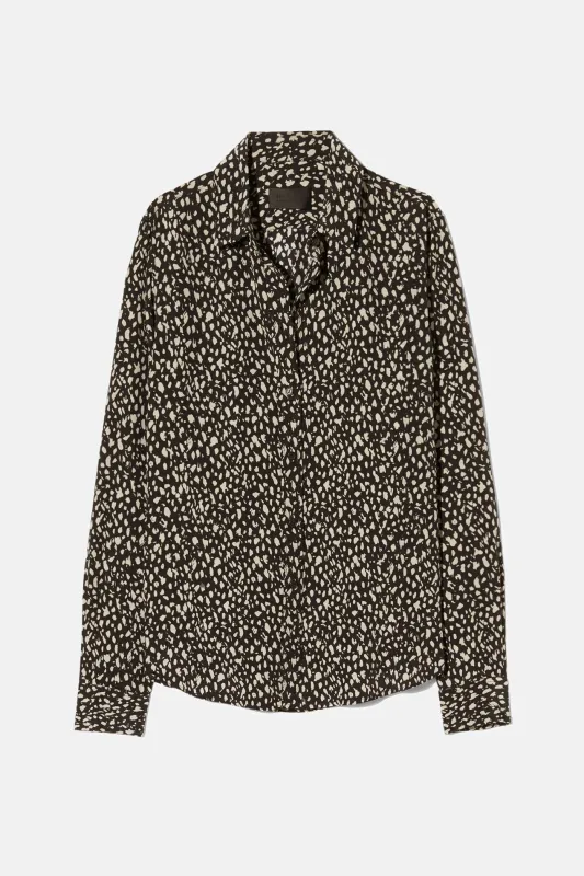 Gaia Shirt Black/Stone Cheetah Print sold by Blue & Cream
