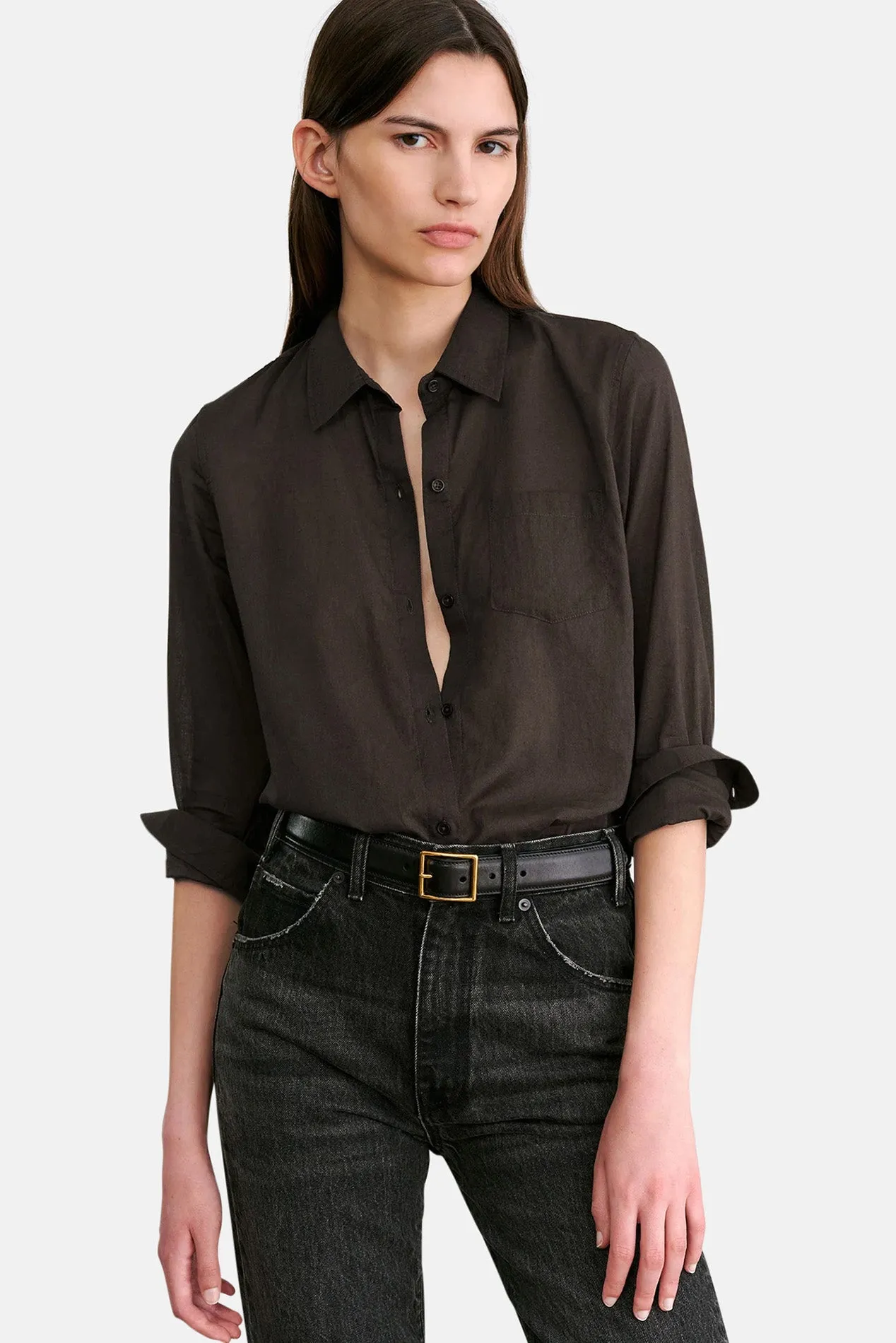 Cotton Voile NL Shirt Chocolate Brown sold by Blue & Cream product image thumbnail 2