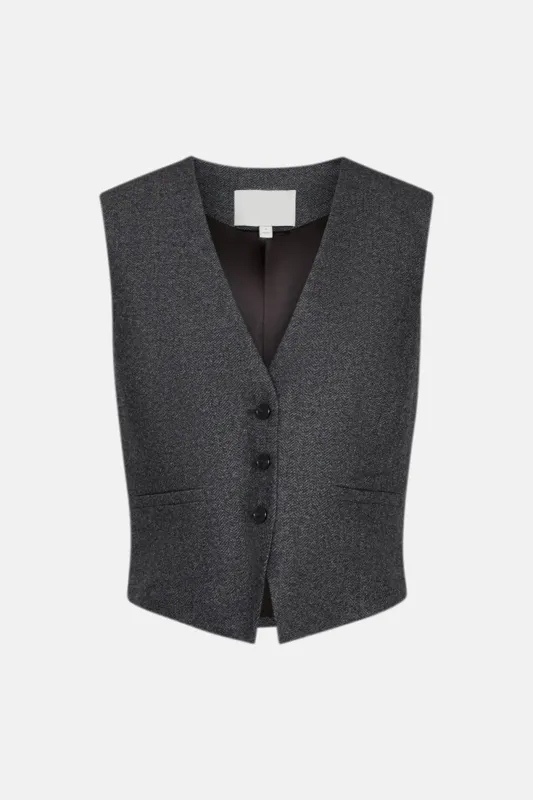 Mila Vest in Medium Heather Grey sold by Blue & Cream