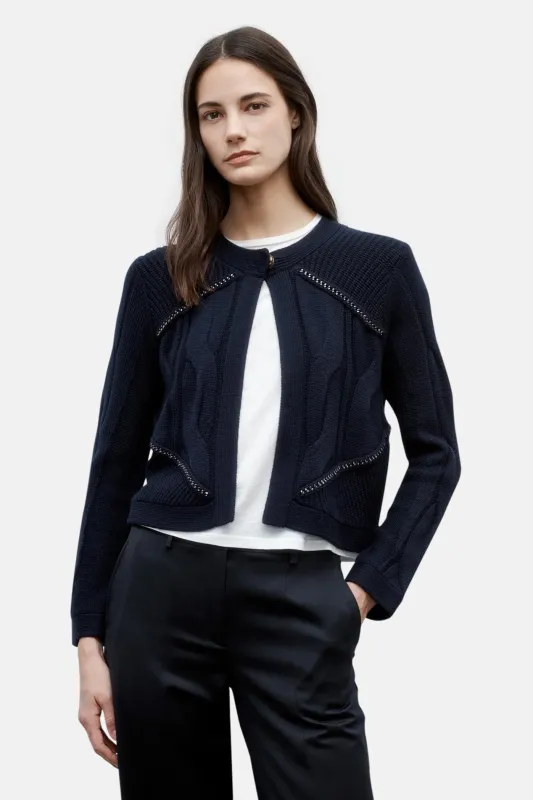 Chain Sweater Jacket in Midnight sold by Blue & Cream