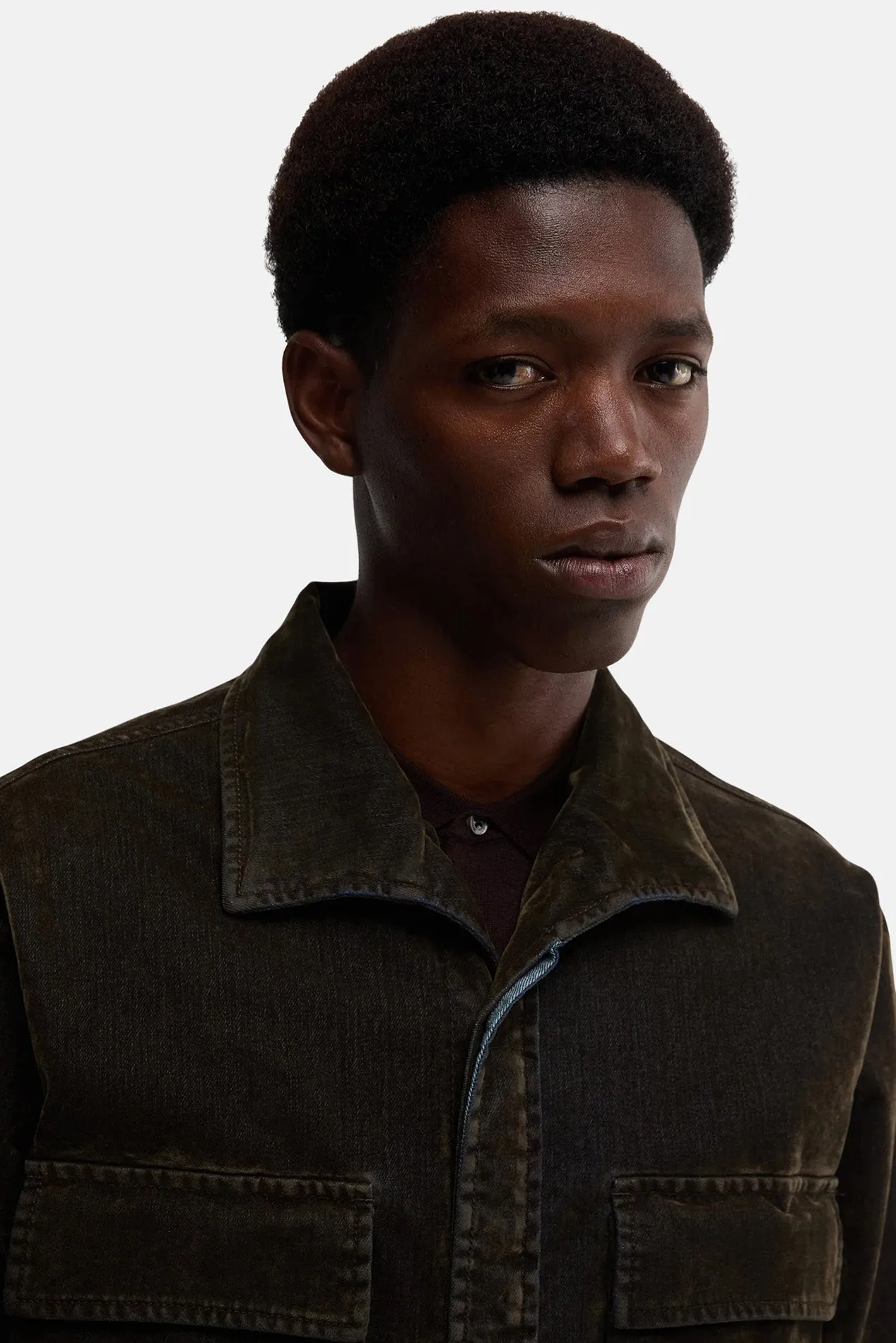 Soft Velvet Overshirt Military sold by Blue & Cream product image thumbnail 4