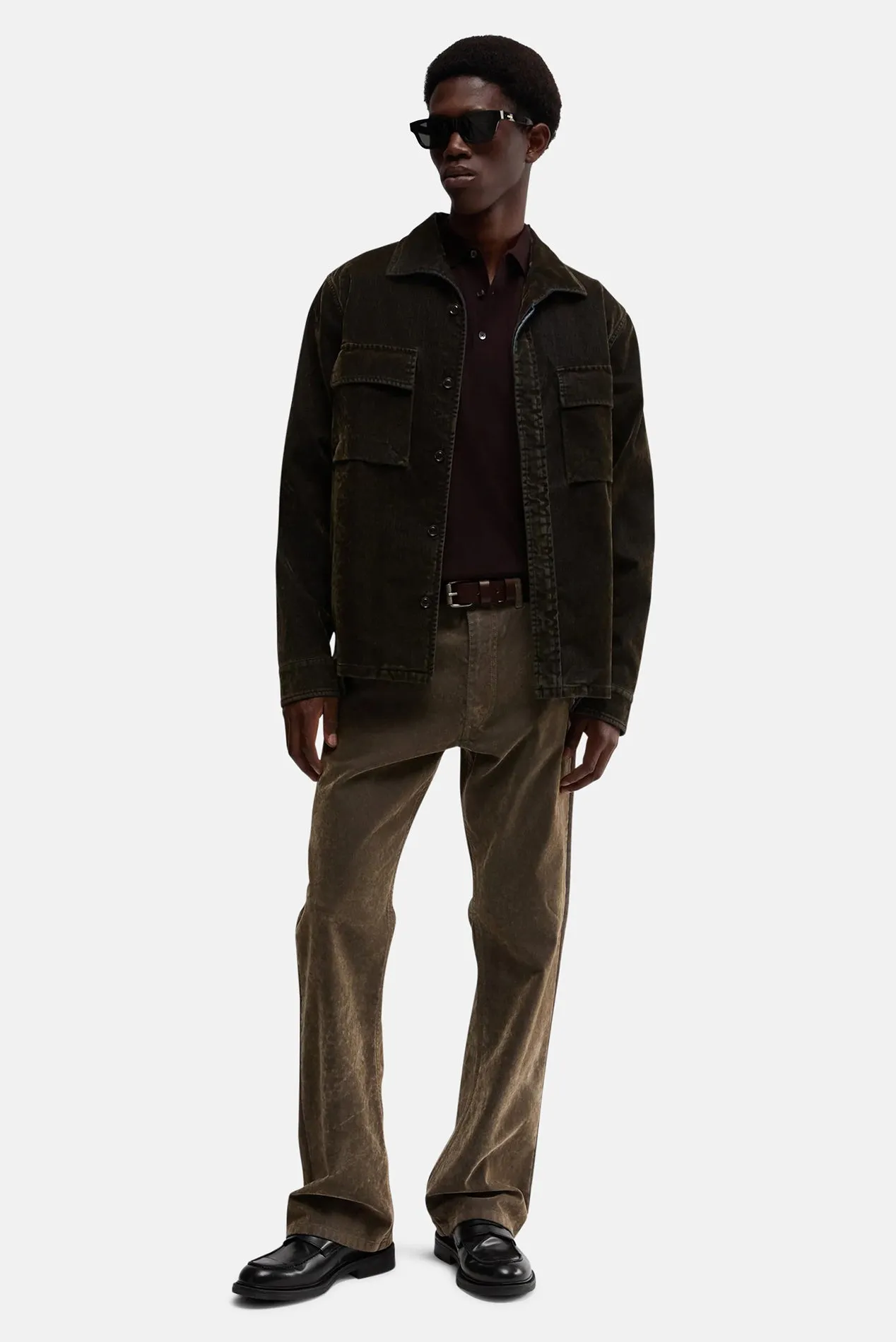 Soft Velvet Overshirt Military sold by Blue & Cream product image thumbnail 2