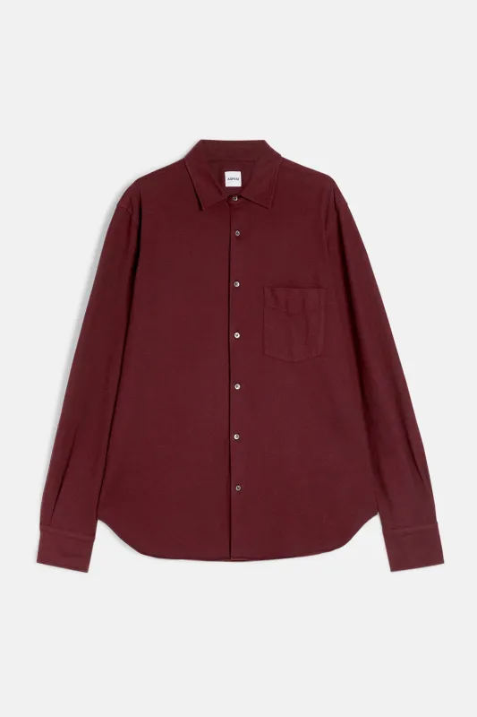 Camicia Jersey Button Up Shirt Burgundy sold by Blue & Cream