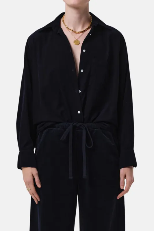 Kayla Shirt Corduroy In Navy sold by Blue & Cream