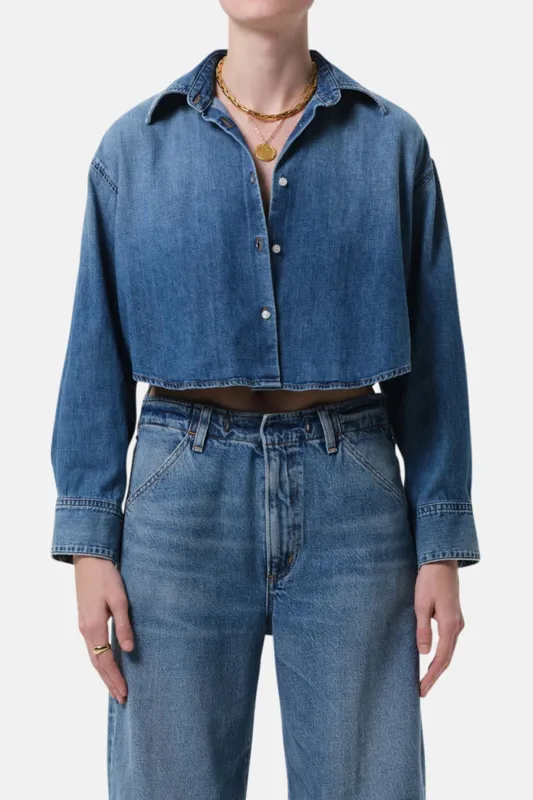 Ana Cropped Shirt in Somerset sold by Blue & Cream