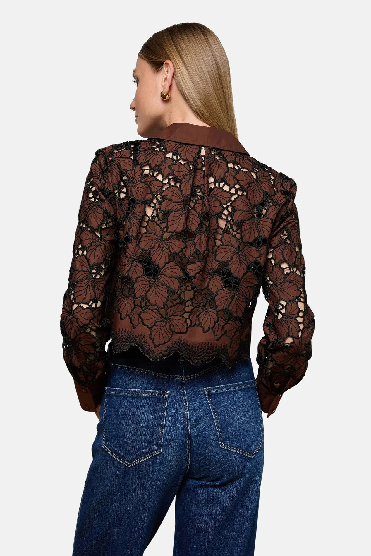 Seychelle Cropped Blouse Hot Fudge/Black sold by Blue & Cream product image thumbnail 2