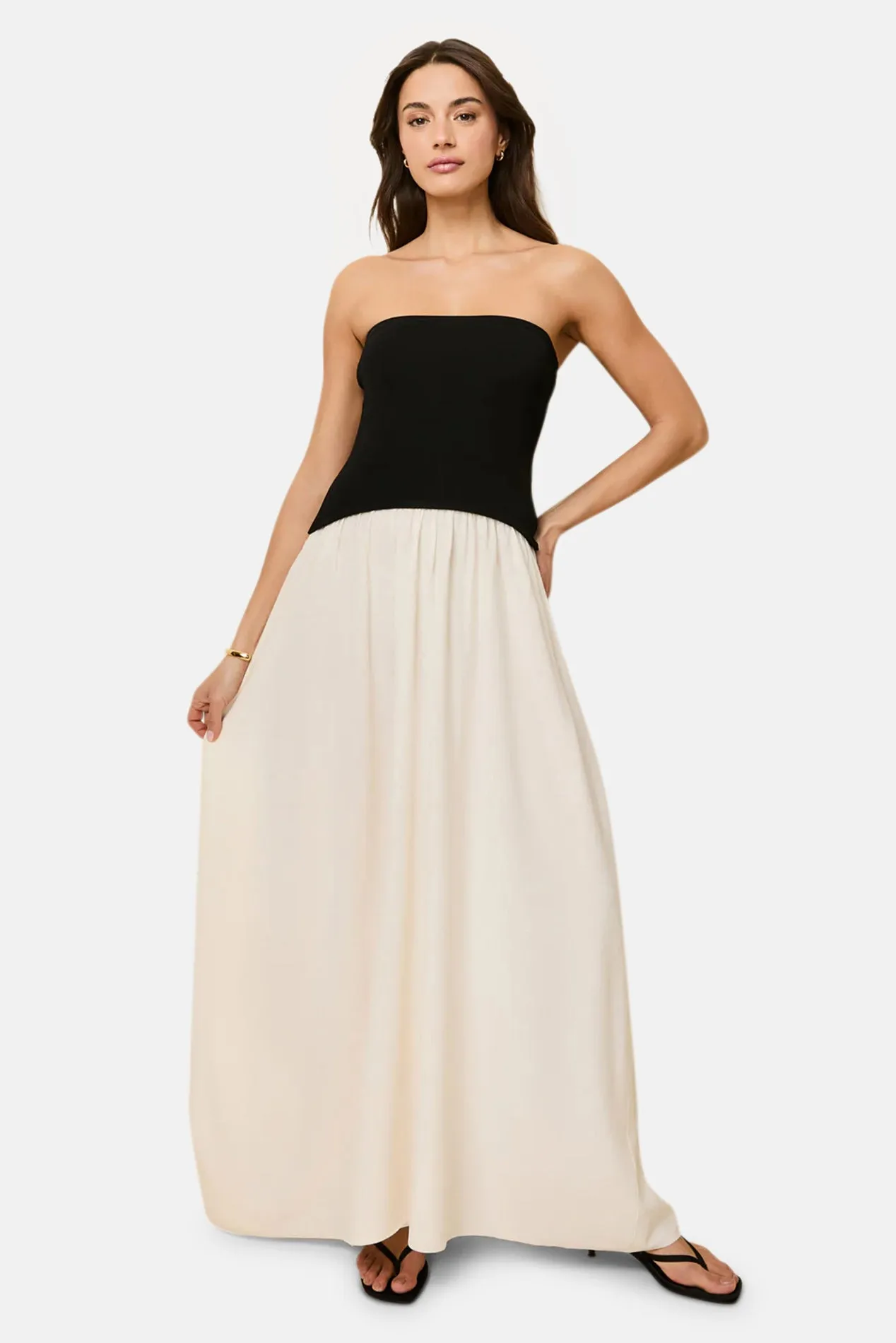 Strapless Soglio Dress Noir / Brule sold by Blue & Cream product image thumbnail 4
