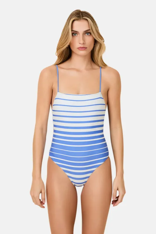 Renna Reversible One Piece Marina Blue Sunset Stripe sold by Blue & Cream