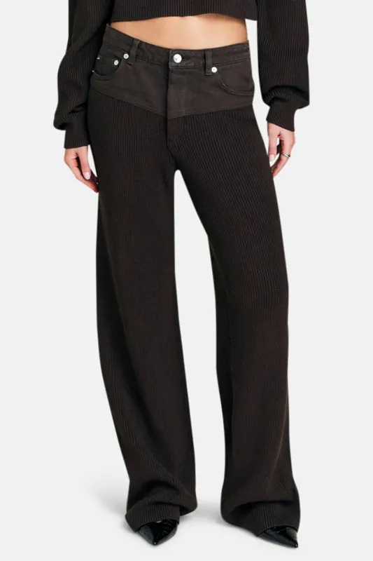 Chani Knit Denim Pant Slate Brown sold by Blue & Cream
