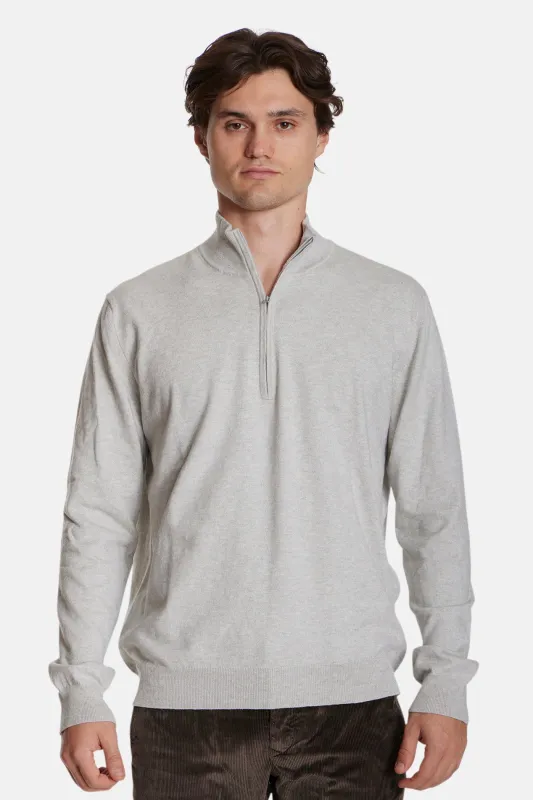 Reade Half Zip Heather Grey sold by Blue & Cream
