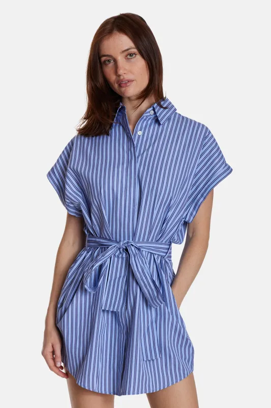 Maidstone Mini Shirt Dress Preppy Blue Stripe sold by Blue & Cream
