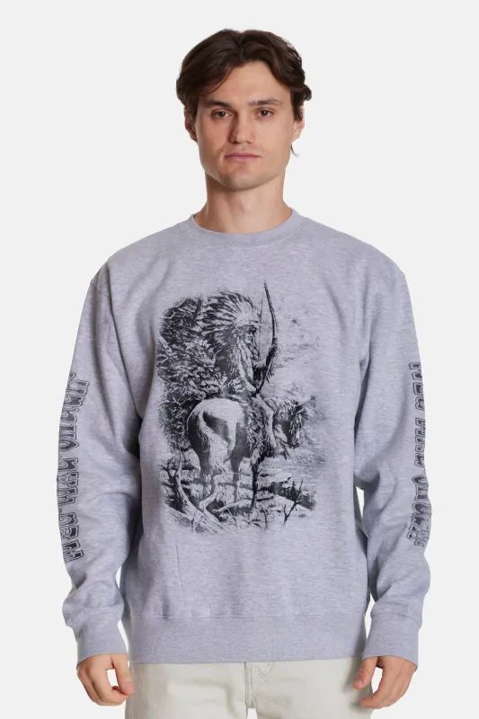 Chief Crewneck Heather Grey sold by Blue & Cream
