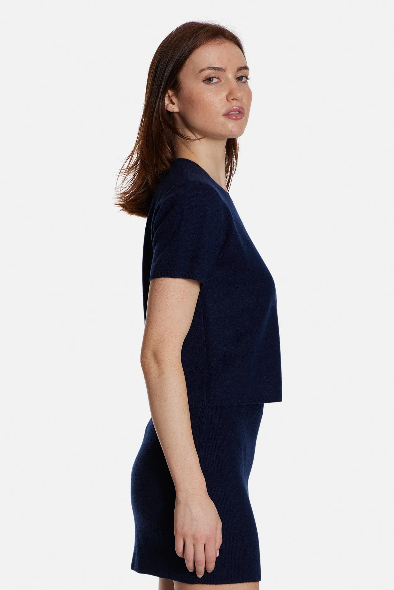 Jane Cashmere Mini Skirt Navy sold by Blue & Cream product image thumbnail 3