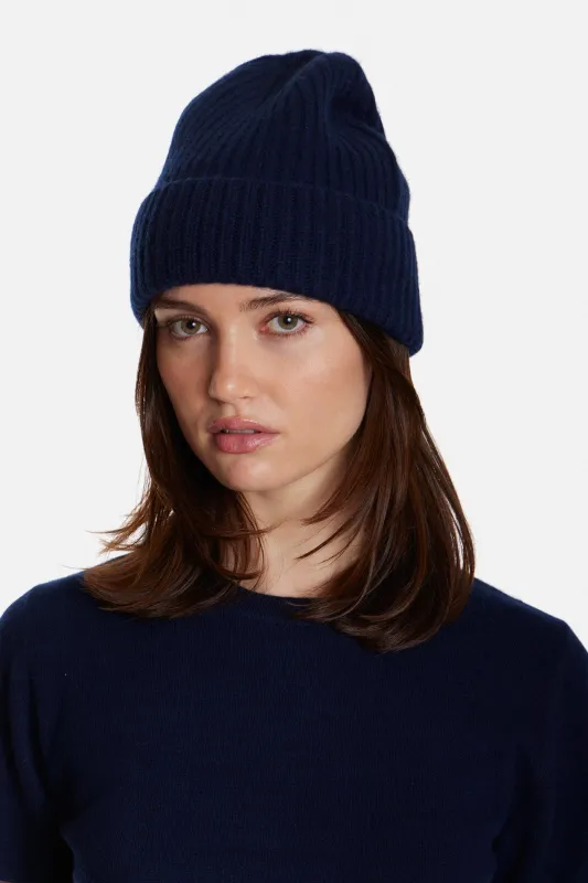 Cashmere Cuff Beanie Navy sold by Blue & Cream