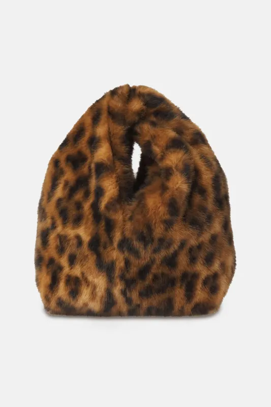 Simone Faux Fur Bag Brown Multi sold by Blue & Cream