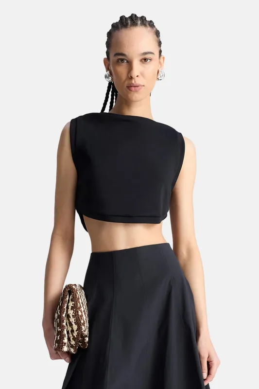 Mae Cropped Tank Black made by A.L.C.