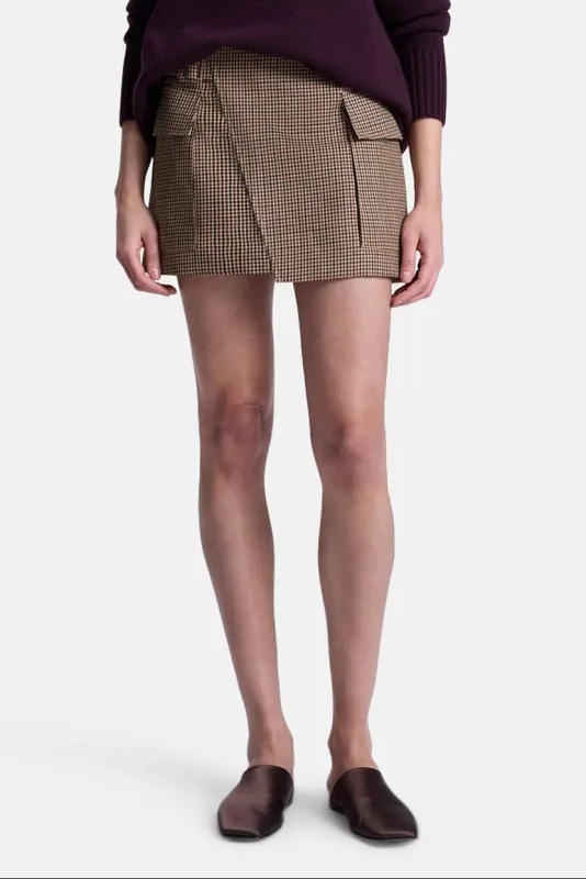 Conan Wool Tailored Mini Skirt Tan Multi sold by Blue & Cream