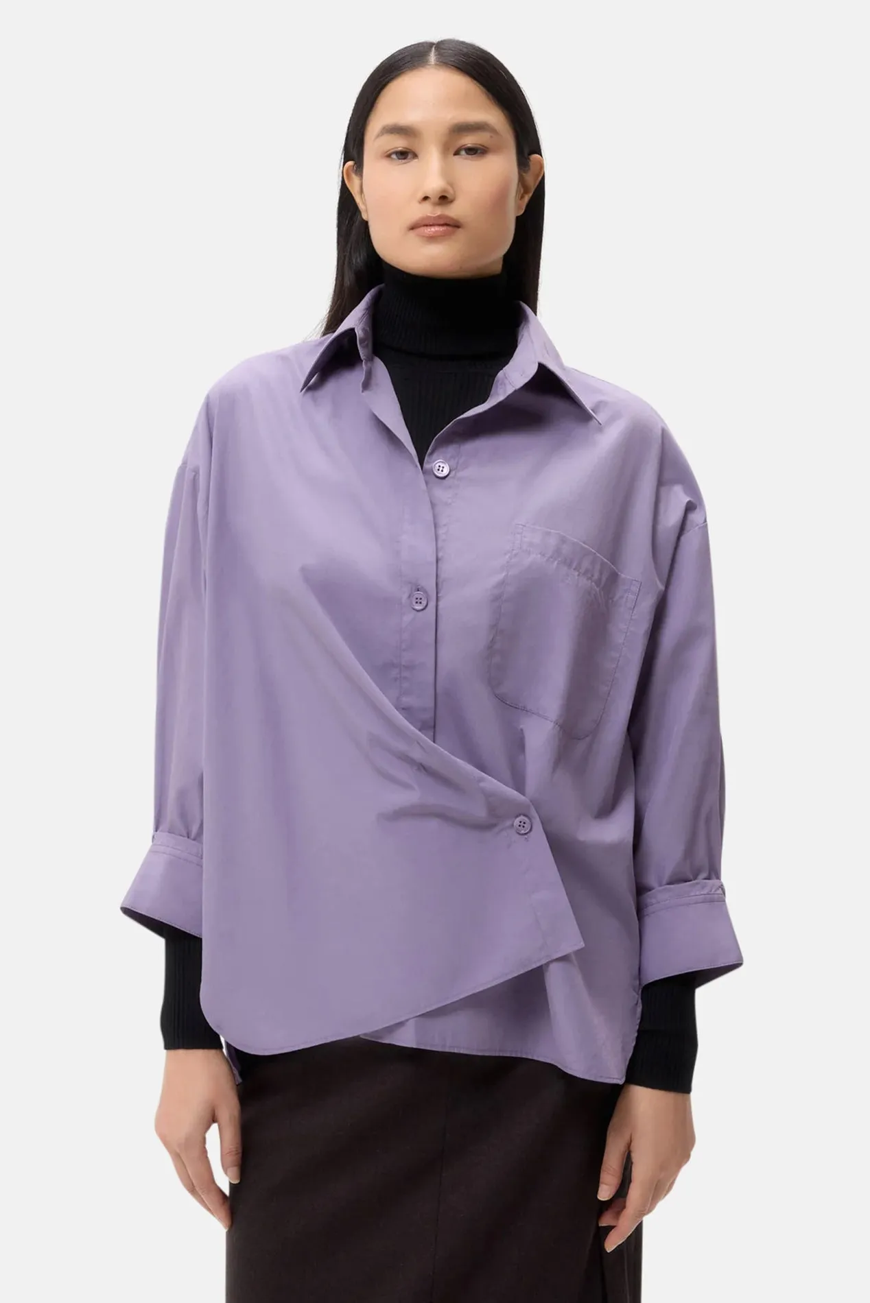 New Earl Shirt in Black Plum sold by Blue & Cream