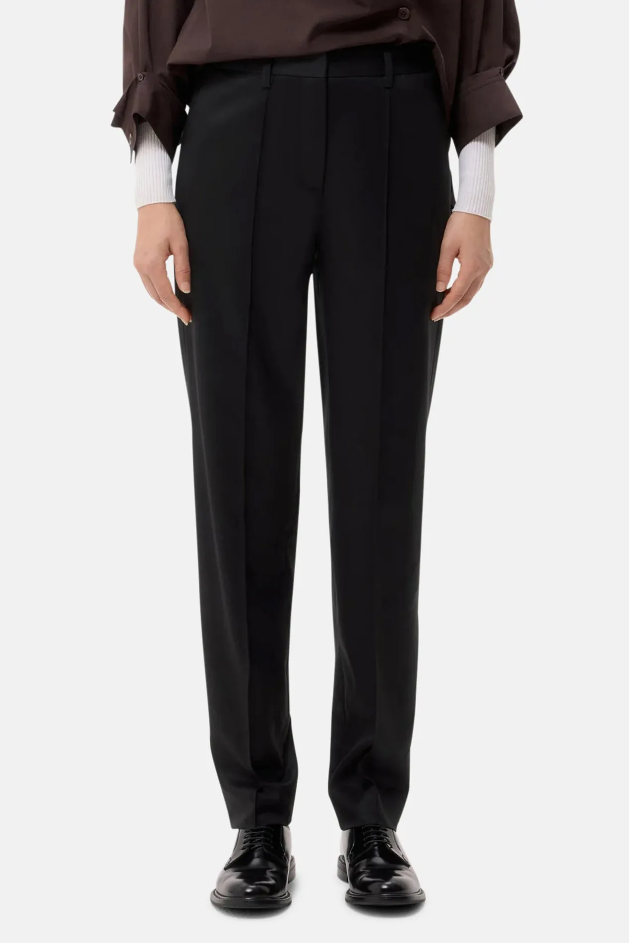 Harrison Pant In Tux Wool Suiting Black sold by Blue & Cream