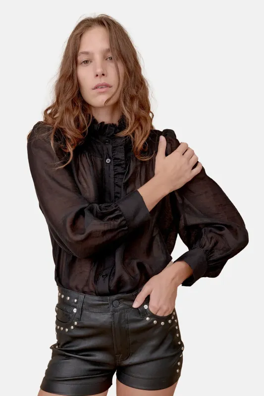 Rene Shirt in Tencel Black sold by Blue & Cream